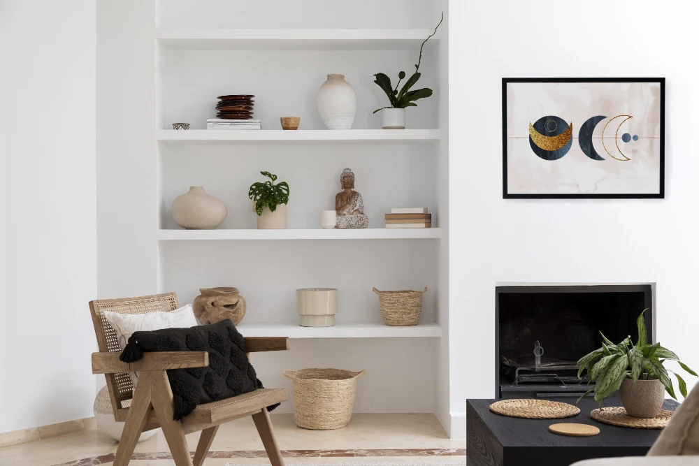 Ludoteca reformada con diseño funcional y espacios adaptados en Madrid diseño interior de salon con marcos y estantes