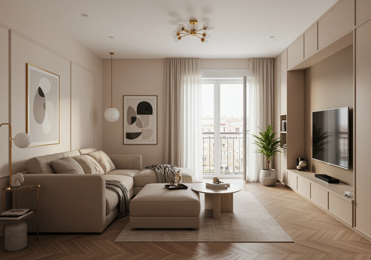 Ludoteca reformada con diseño funcional y espacios adaptados en Madrid Salón moderno y luminoso con diseño de interiorismo en Madrid en tonos cálidos y acogedores